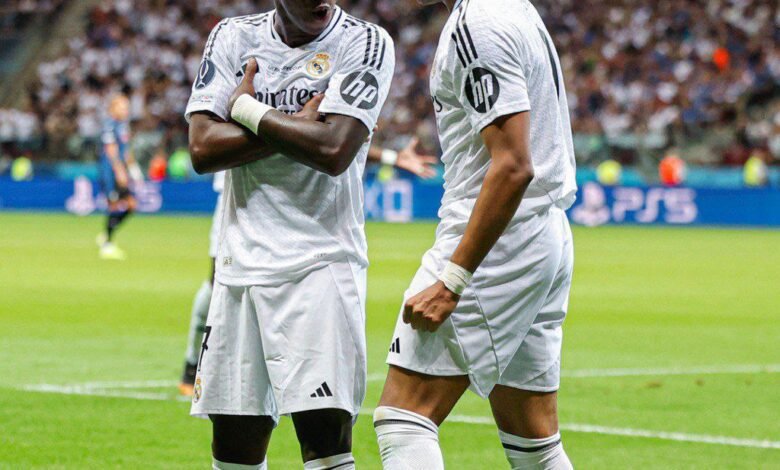 يال مدريد، كأس السوبر الأوروبي، مبابي، أتلانتا، مباراة كرة القدم، تتويج ريال مدريد، أهداف مبابي